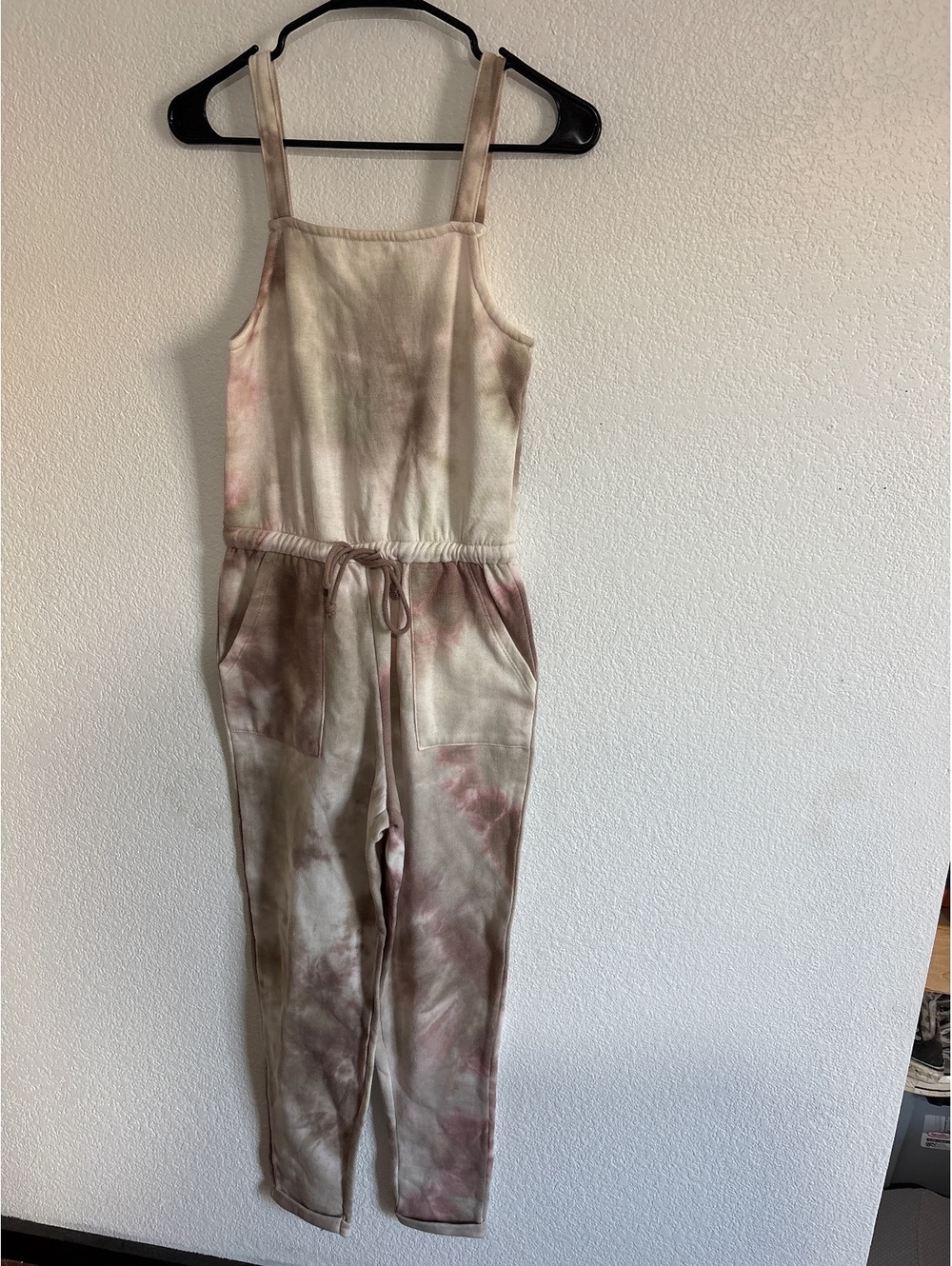 Hippie Rose Women's Tie-Dye Jumpsuit with Adjustable Straps and Drawstring Waist